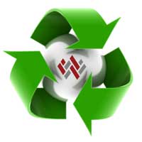 A recycling logo. 